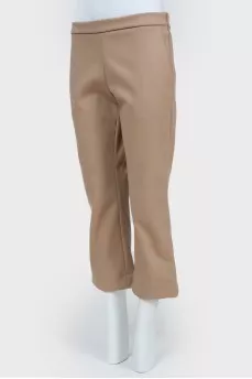 Dense beige shortened trousers