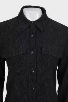 Black shirt with ties at the back