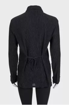 Black shirt with ties at the back
