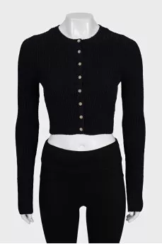 Cropped cardigan with buttons