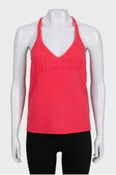 Pink tank top with open back