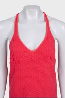 Pink tank top with open back