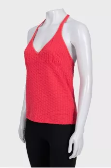 Pink tank top with open back