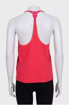 Pink tank top with open back