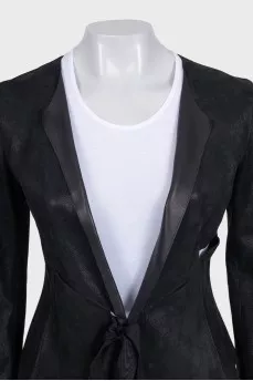 Suede jacket with ties