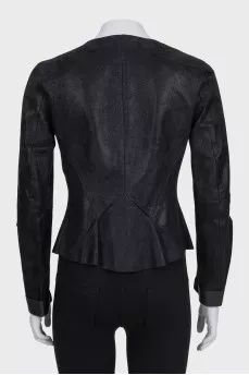 Suede jacket with ties
