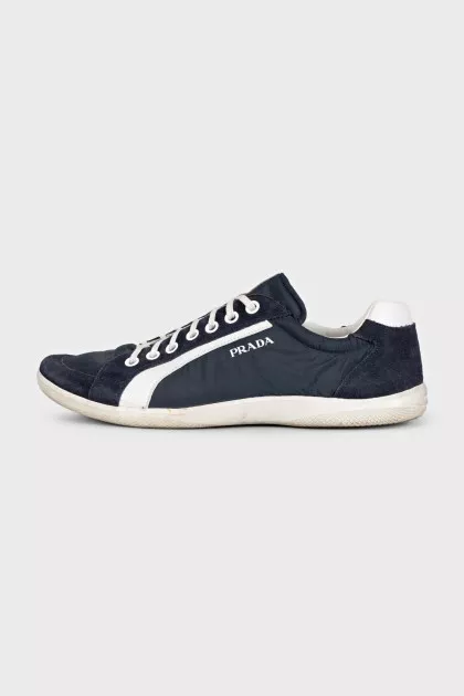 Men's blue sneakers with logo