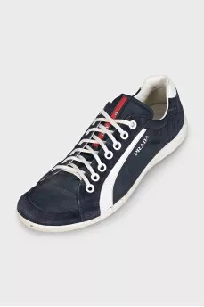 Men's blue sneakers with logo