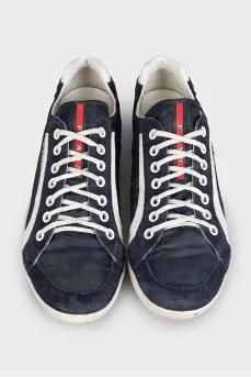 Men's blue sneakers with logo