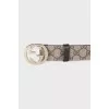 Brown belt with signature print