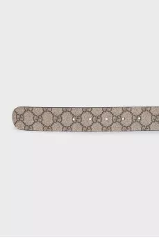 Brown belt with signature print