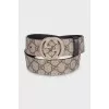 Brown belt with signature print