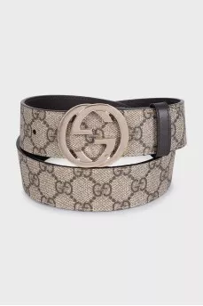 Brown belt with signature print