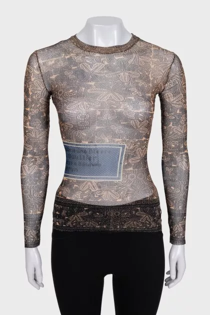 Brown printed long sleeve