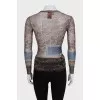 Brown printed long sleeve