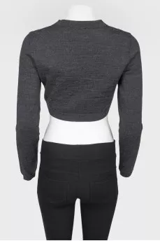 Woolen gray top with a long sleeve with a tag