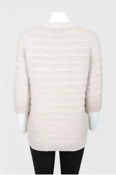 Beige Horizontal Knitted Sweater
