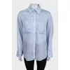 Light blue loose button-down shirt