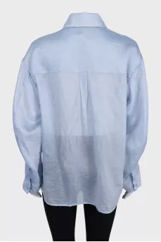Light blue loose button-down shirt