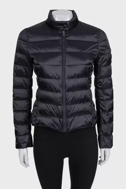 Black fitted jacket with patch pockets