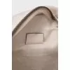Бежевая поясная сумка с логотипом