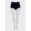 Black velvet cropped shorts