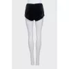 Black velvet cropped shorts