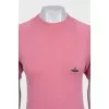 Pink wool jumper with short sleeves