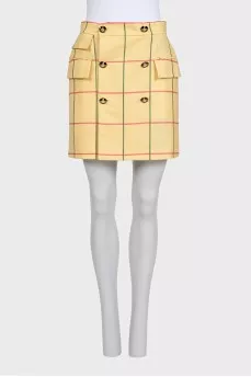 Yellow plaid skirt with tag