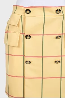 Yellow plaid skirt with tag