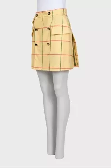Yellow plaid skirt with tag