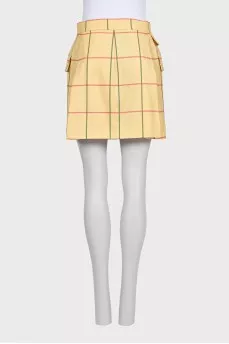 Yellow plaid skirt with tag