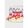 White printed panama hat