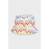 White printed panama hat
