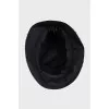White printed panama hat