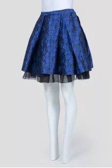 Bell skirt with blue flowers