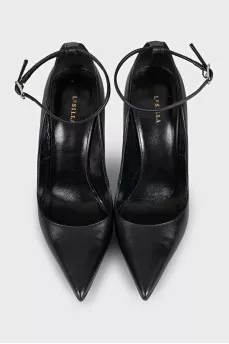 Leather stiletto heels with straps