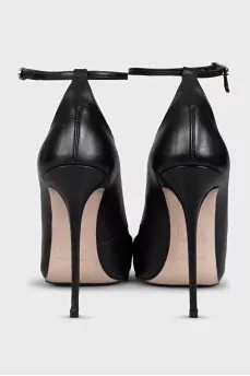 Leather stiletto heels with straps