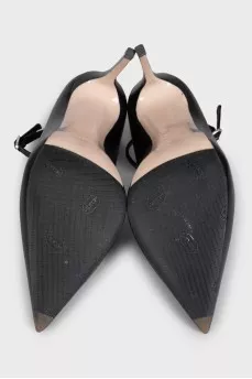 Leather stiletto heels with straps