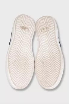 Blue perforated combination sneakers