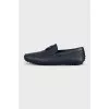 Men's leather loafers with logo