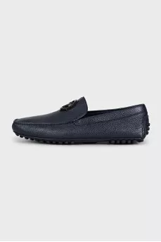 Men's leather loafers with logo
