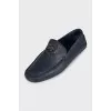 Men's leather loafers with logo