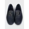 Men's leather loafers with logo