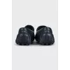 Men's leather loafers with logo