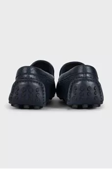Men's leather loafers with logo