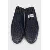 Men's leather loafers with logo