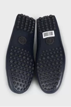 Men's leather loafers with logo