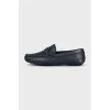 Men's leather loafers with logo