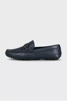 Men's leather loafers with logo